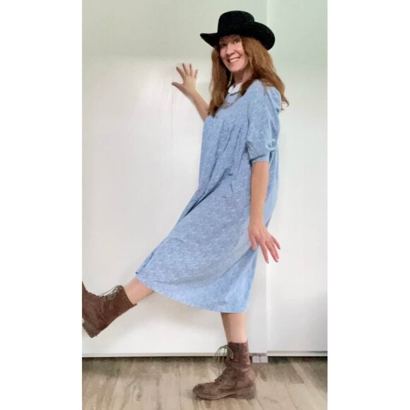 Vintage Calico Dress, XL, Anthony Richard Dress - Picture 8 of 10